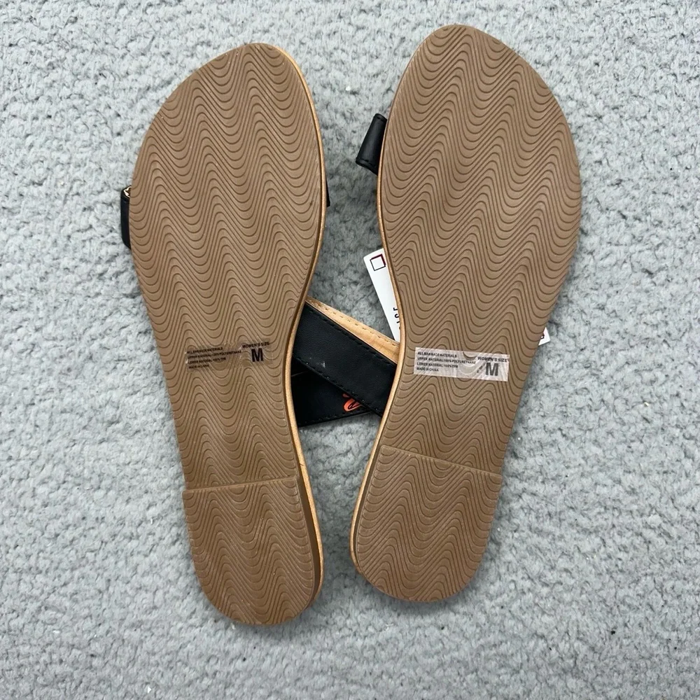 NWT FOCO PINC1118-00001 MLB Baltimore Orioles Womens Medium Sz 7-8 Black Sandals